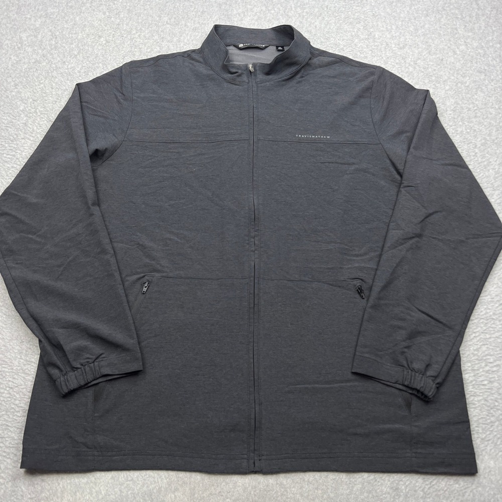TravisMathew Valley View Full Zip Golf Jacket Mens XXL Gray Mock Neck 1MAA181